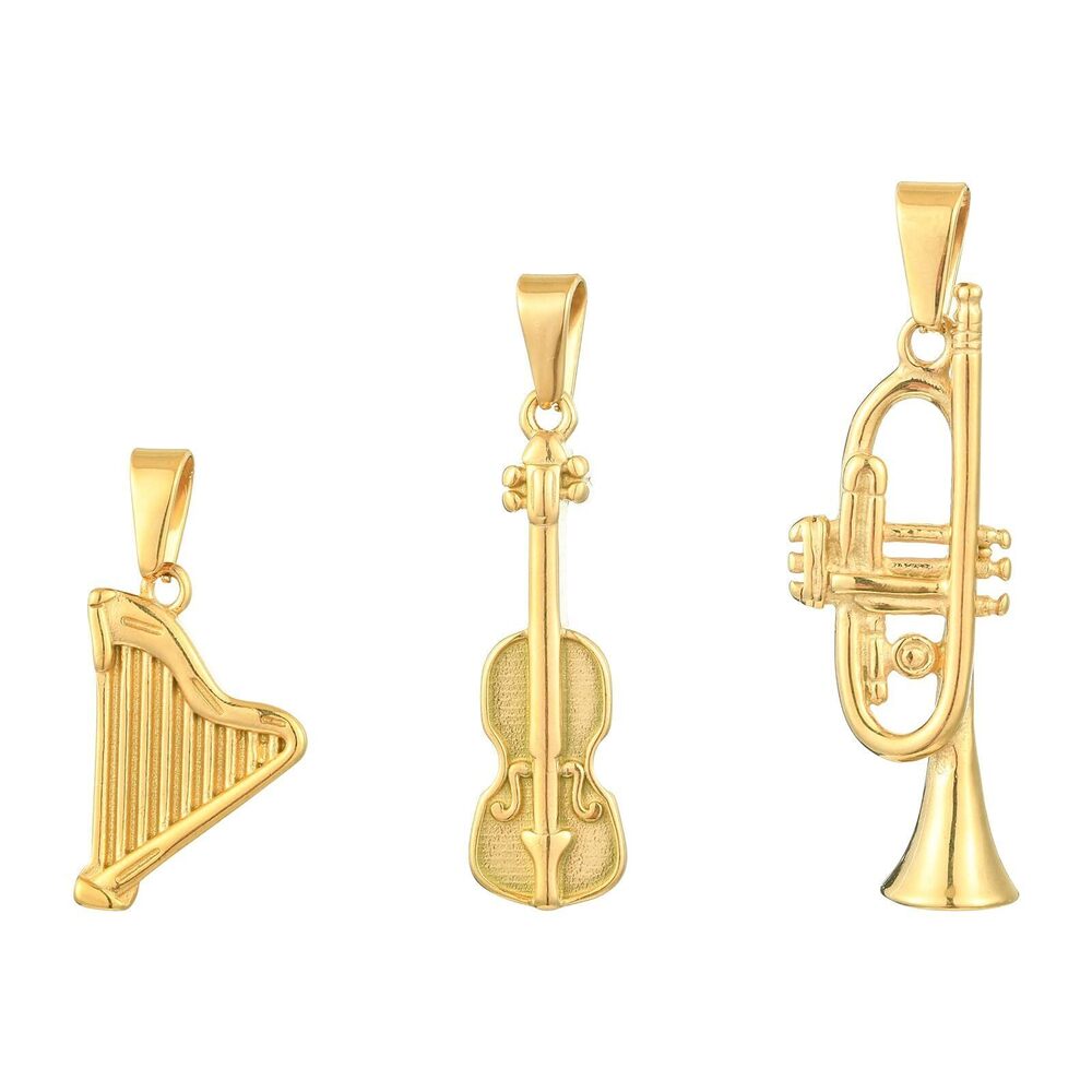 5933 3 pcs 3 Styles Stainless Steel Music Elements Charms Musical